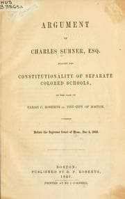 Tapa de Argument against the constitutionality of separate colored schools