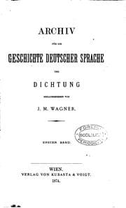 Tapa de ARCHIV FUR DIE GESCHICHTE DEUTSCHER SPRACHE UND DICHTUNG