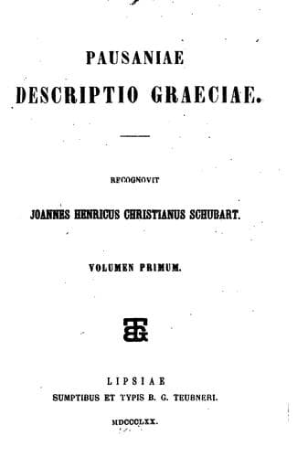 Tapa de Pausaniae descriptio graeciae