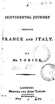 Tapa de A sentimental journey through France and Italy, by mr. Yorick. [Followed by] Yorick's ...