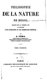 Tapa de Philosophie de la nature, de Hegel