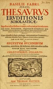 Tapa de Basilii Fabri Sorani Thesaurus eruditionis scholasticæ