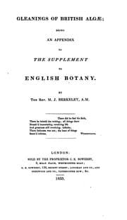 Tapa de Gleanings of British Algaæ: Being an Appendix to the Supplement to English Botany