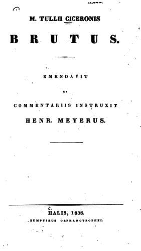 Tapa de M. Tullii Ciceronis Brutus