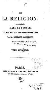 Tapa de De la religion considerée dans sa source, ses formcs et ses dével ppements ..
