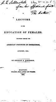 Tapa de A lecture on the education of females