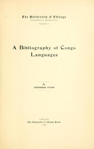 Tapa de A bibliography of Congo languages