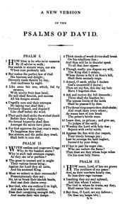 Tapa de A New Version of the Psalms of David: Fitted to the Tunes Used in the Churches