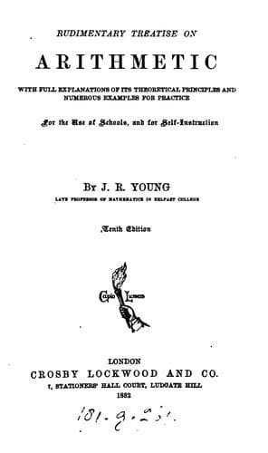 Tapa de Rudimentary treatise on arithmetic