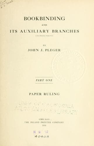 Tapa de Bookbinding and its auxiliary branches