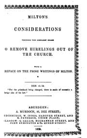 Tapa de Milton's Considerations Touching the Likeliest Means to Remove Hirelings Out of the Church: With ..