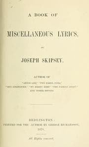 Tapa de A book of miscellaneous lyrics