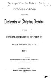 Tapa de Proceedings, Including Declaration of Christian Doctrine: Of the General Conference of Friends ...