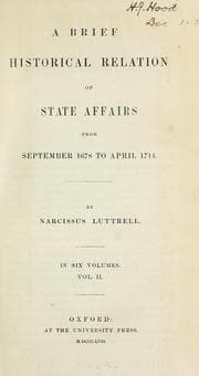 Tapa de A brief historical relation of state affairs