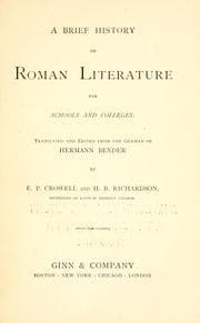 Tapa de A brief history of Roman literature for schools and colleges