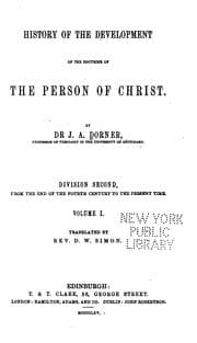 Tapa de History of the Development of the Doctrine of the Person of Christ