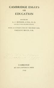 Tapa de Cambridge essays on education