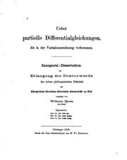 Tapa de Ueber partielle Differentialgleichungen die in der Variationsrechnung vorkommen