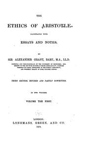 Tapa de The Ethics of Aristotle: Illustrated with Essays and Notes