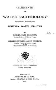 Tapa de Elements of Water Bacteriology: With Special Reference to Sanitary Water ...