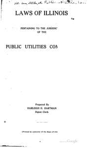 Tapa de Laws of Illinois Pertaining to the Jurisdiction of the Public Utilities ...