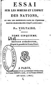 Tapa de Essai sur les moeurs et l'esprit des nations: et sur les principaux faits de ..