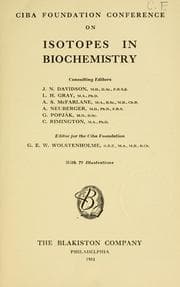 Tapa de Ciba Foundation conferences on istopes in biochemistry