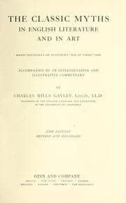 Tapa de The classic myths in English literature and in art