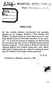 Tapa de Daniel Webster's First Bunker Hill Oration: Together with Other Addresses Relating to the Revolution