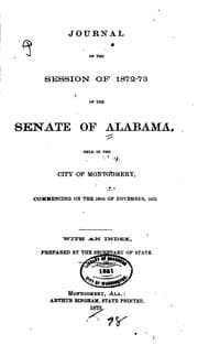 Tapa de Journal of the Senate of the State of Alabama