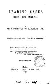 Tapa de Leading cases done into English, by an apprentice of Lincoln's inn
