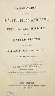 Tapa de Commentaries on the constitutions and laws, peoples and history, of the United States