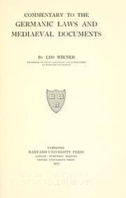 Tapa de Commentary to the Germanic laws and mediaeval documents