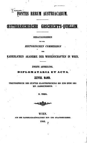 Tapa de Fontes Rerum Austriacarum