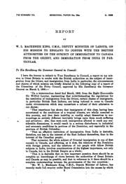Tapa de Report by W. L. Mackenzie King ...: Deputy Minister of Labour, on Mission to ...