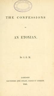 Tapa de The confessions of an Etonian