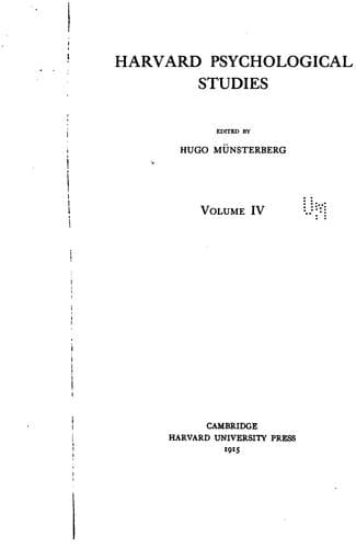 Tapa de Harvard Psychological Studies