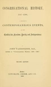 Tapa de Congregational history, 1567-1700