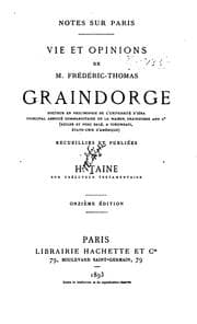 Tapa de Notes sur Paris: vie et opinions de M. Frédéric-Thomas Graindorge