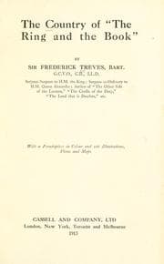 Tapa de The country of "The ring and the book,"