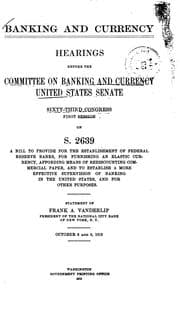 Tapa de Banking and Currency: Hearings Before ..., 63-1 on S.2639 ...,October 8 and ...
