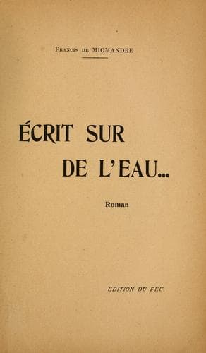 Tapa de Écrit sur de l'eau