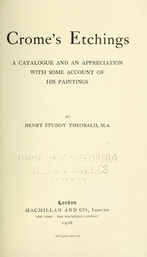 Tapa de Crome's etchings