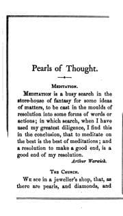 Tapa de Pearls of Thought, Religious and Philosophical: Gathered from Old Authors ...