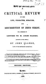 Tapa de A Critical Review of the Life, Character, Miracles, and Resurrection of Jesus Christ, in a ..