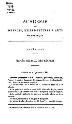 Tapa de Procès-verbaux et mémoires