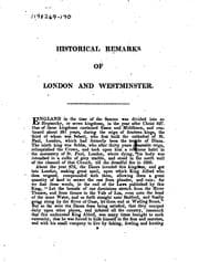 Tapa de Historical Remarks on the Ancient and Present State of the Cities of London ..