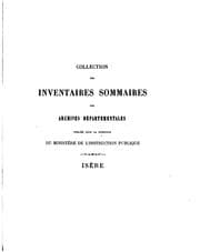 Tapa de Inventaire sommaire des Archives départementales