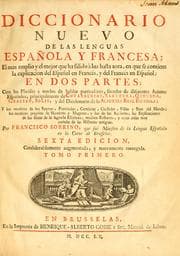 Tapa de Diccionario nuevo de las lenguas española y francesa