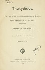 Tapa de Die Geschichte des Peloponnesischen Kriefes zum Gebrauch für Schüler